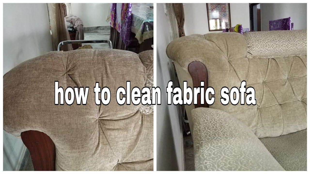 How to clean fabric sofa. Clean dirty couch using shampoo and baking soda by Rehab kitchen and vlogs