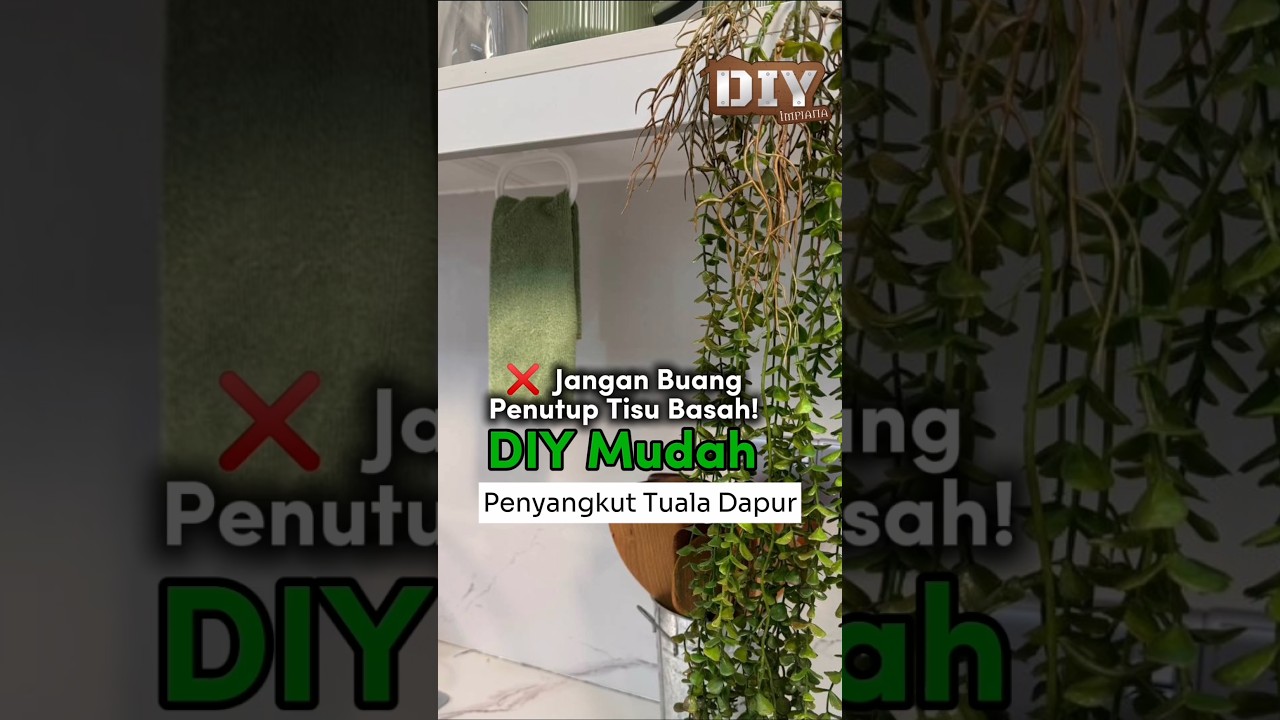 Jangan Buang Penutup Tisu Basah, DIY Mudah Penyangkut Tuala Dapur