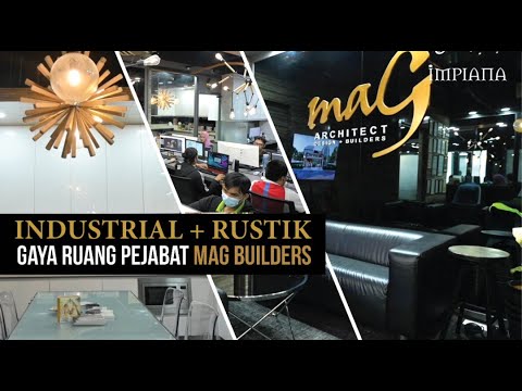 Industrial + Rustik Gaya Ruang Pejabat Mag Builders