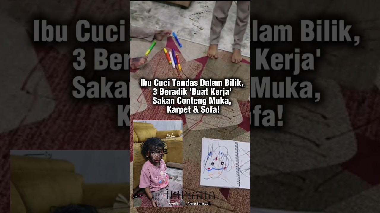 Ibu Cuci Tandas Dalam Bilik, 3 Beradik 