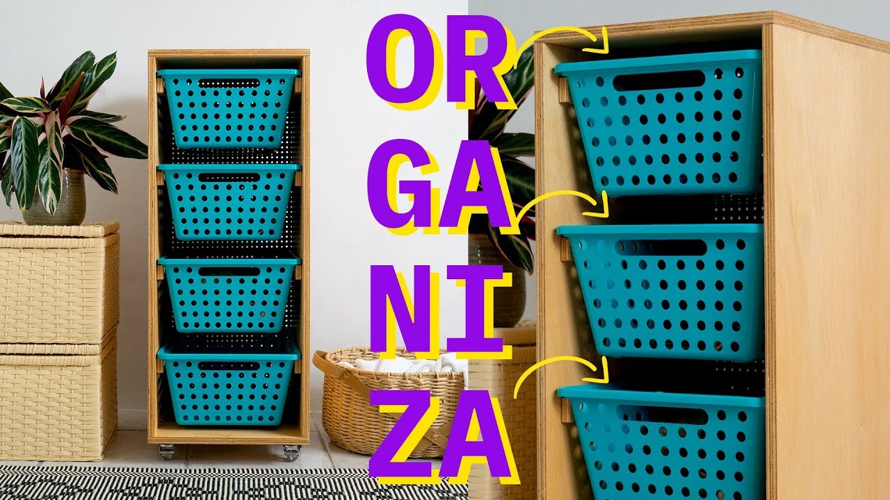 DIY - MÓVEL ORGANIZADOR COM CESTOS