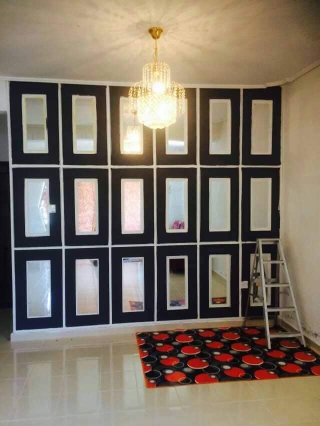 DIY &#8220;Feature Wall&#8221; Dari Cermin RM 2, Jimat Dan Mudah