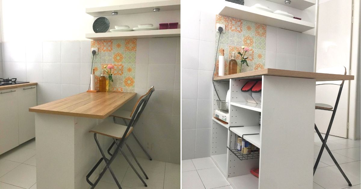 Kaunter Pulau Yang Praktikal Untuk Dapur Sempit Dengan Kos Kurang RM550!