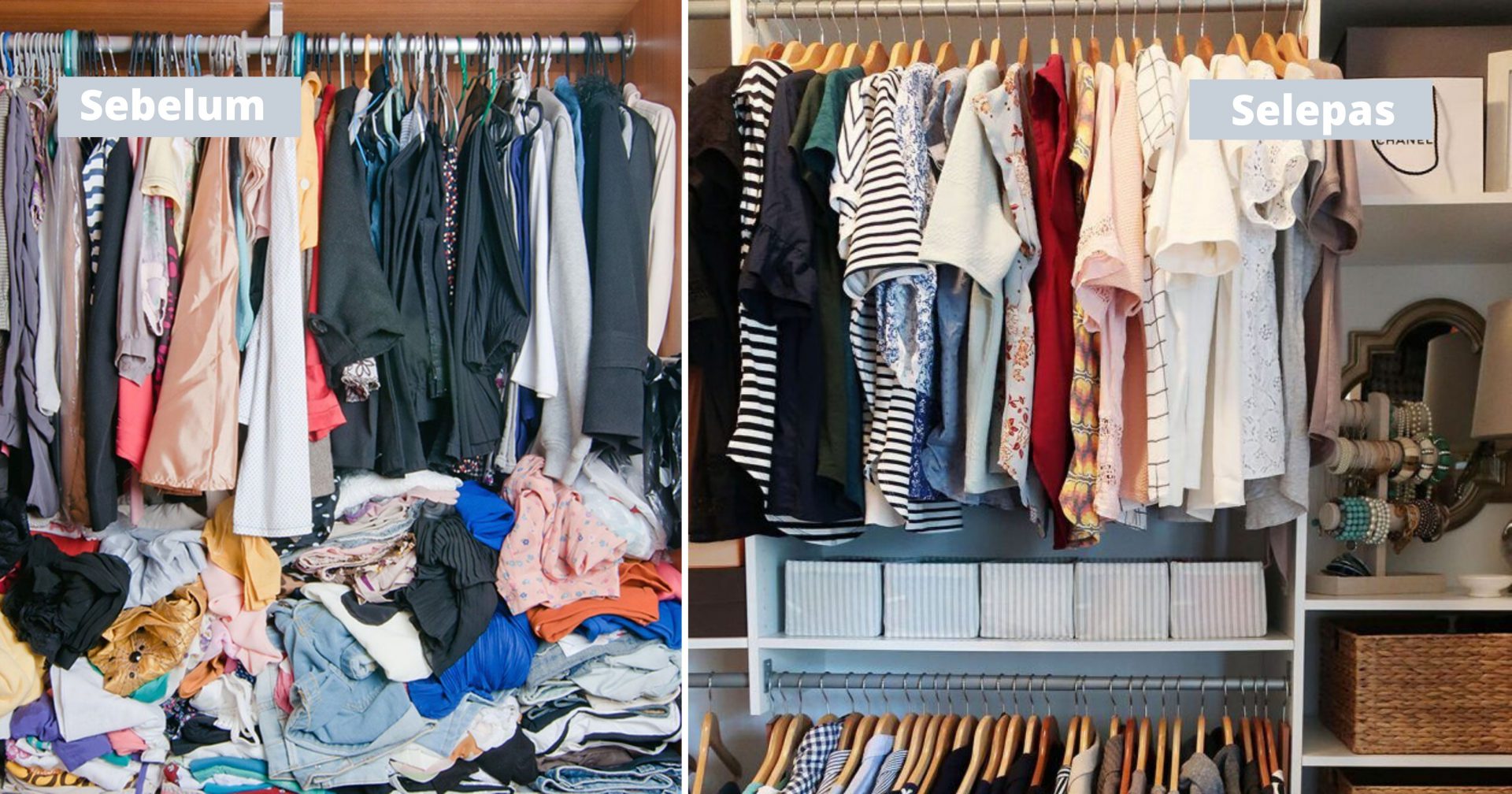5 Trik Simpan Kemas Buat Anda Yang Ada Terlalu Banyak Baju