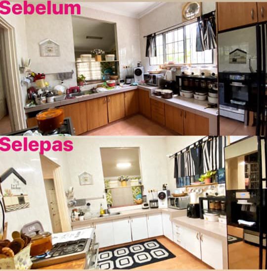 Makeover Pintu Kabinet Dapur Guna Cat Sembur RM 8 Je