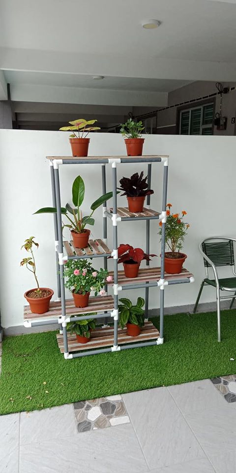 Bijak DIY Rak Pasu Dari Paip PVC, Ruang Kecil Pun Boleh Tanam Pokok!