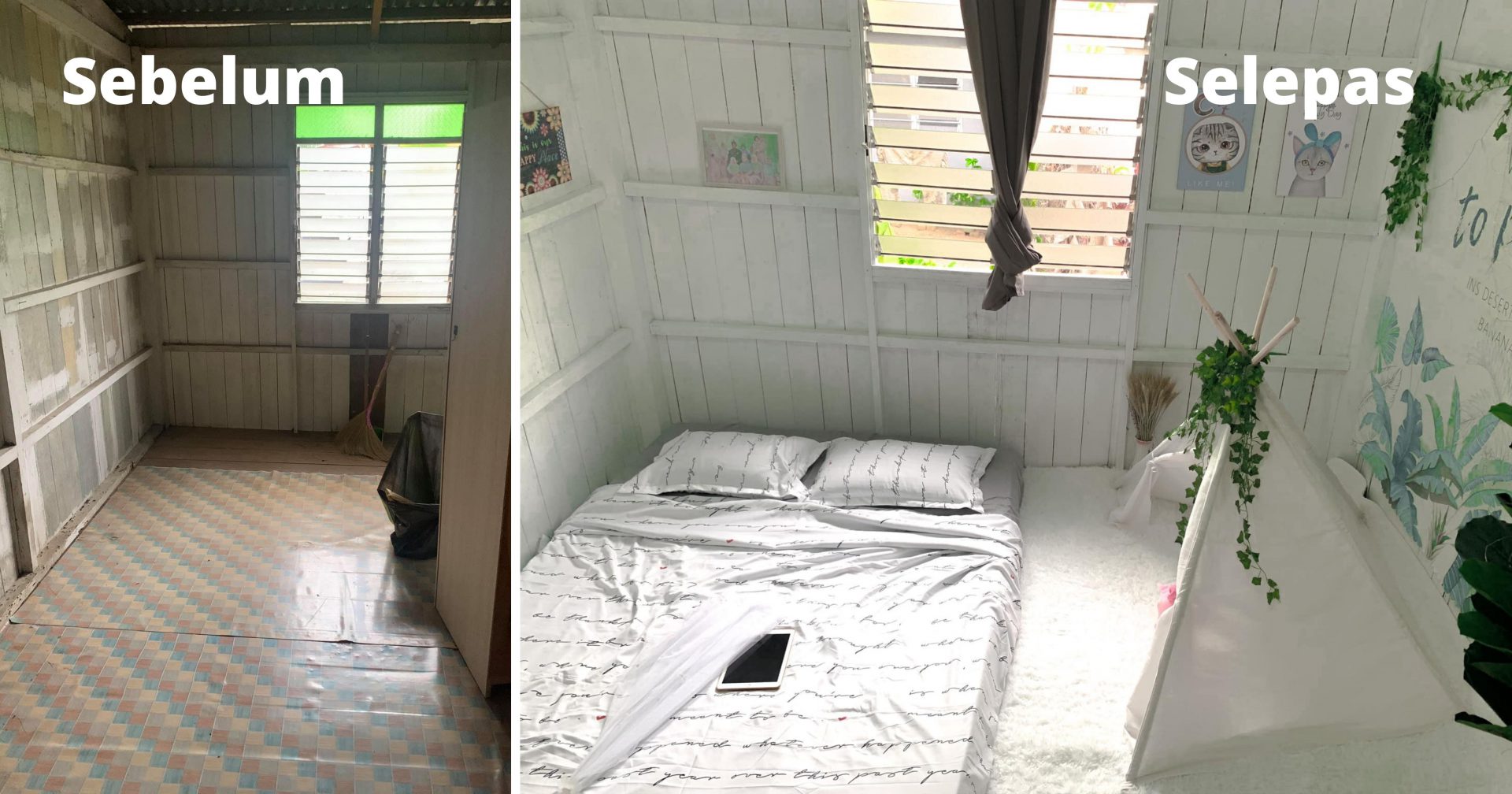 Makeover Bilik Tidur Kampung Dengan Konsep Boho Hanya Guna Barang Murah