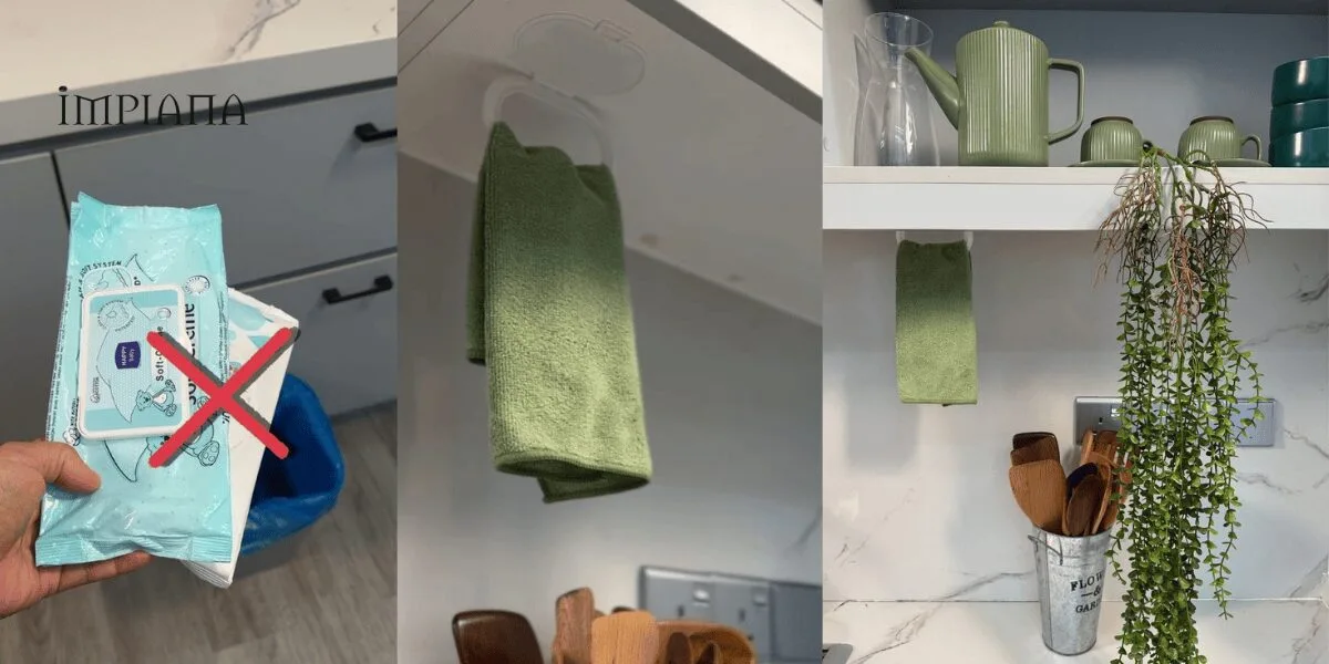Jangan Buang Penutup Tisu Basah, DIY Mudah Penyangkut Tuala Dapur !